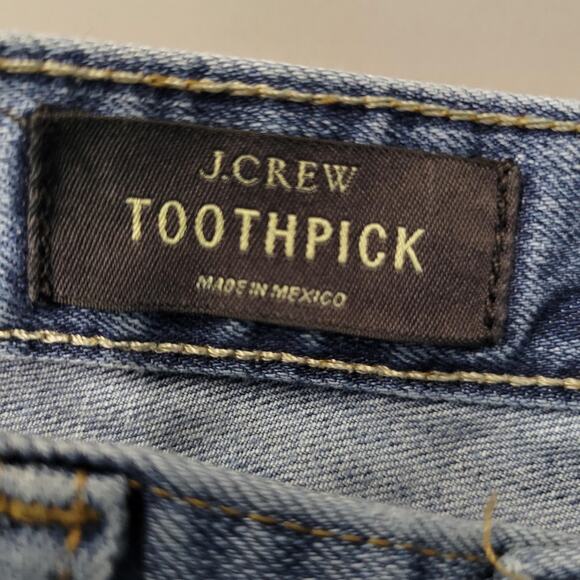 J Crew Jeans Womens 27 Ankle Light Wash Toothpick Skinny Distressed Stretch - Picture 2 of 14